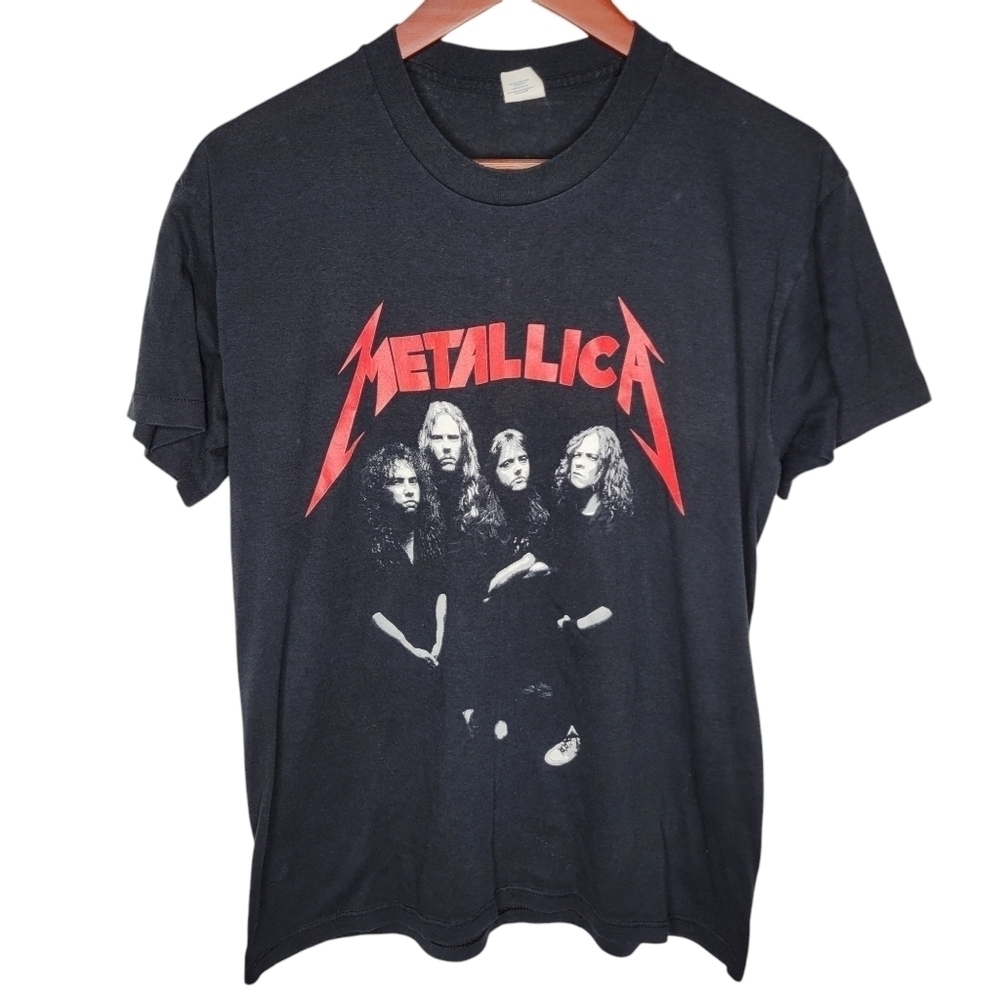 Vintage 80s Metallica And Justice For All Band Graphic T-Shirt Size Large